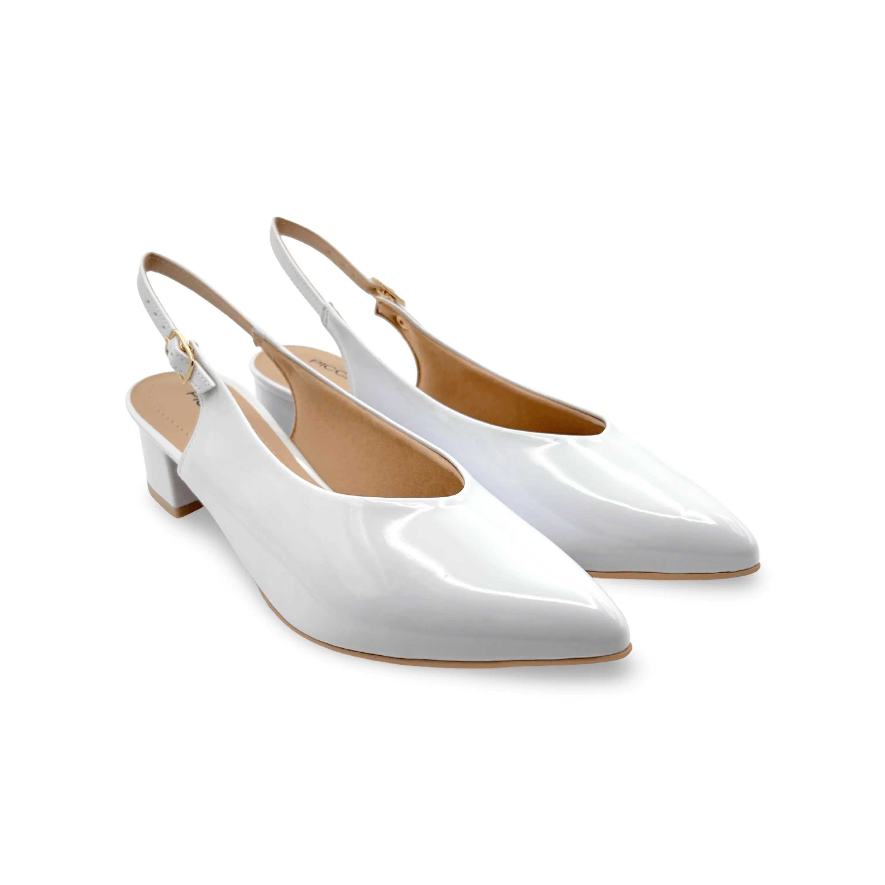 739031A White Slingback Pump