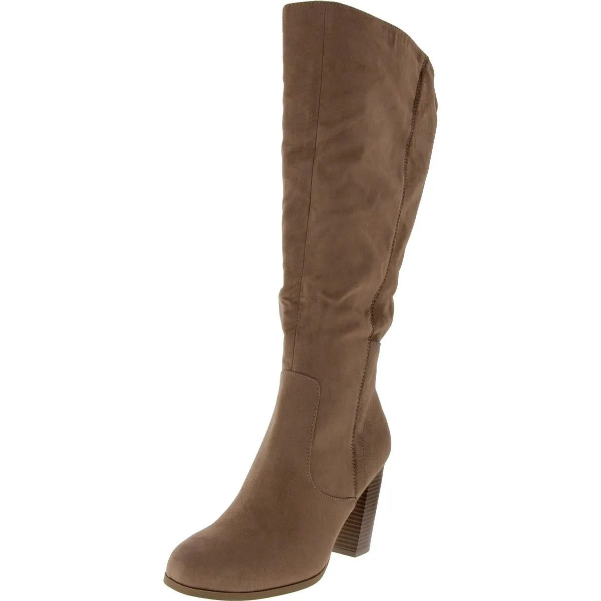 Addyy Womens Microsuede Pull On Knee-High Boots