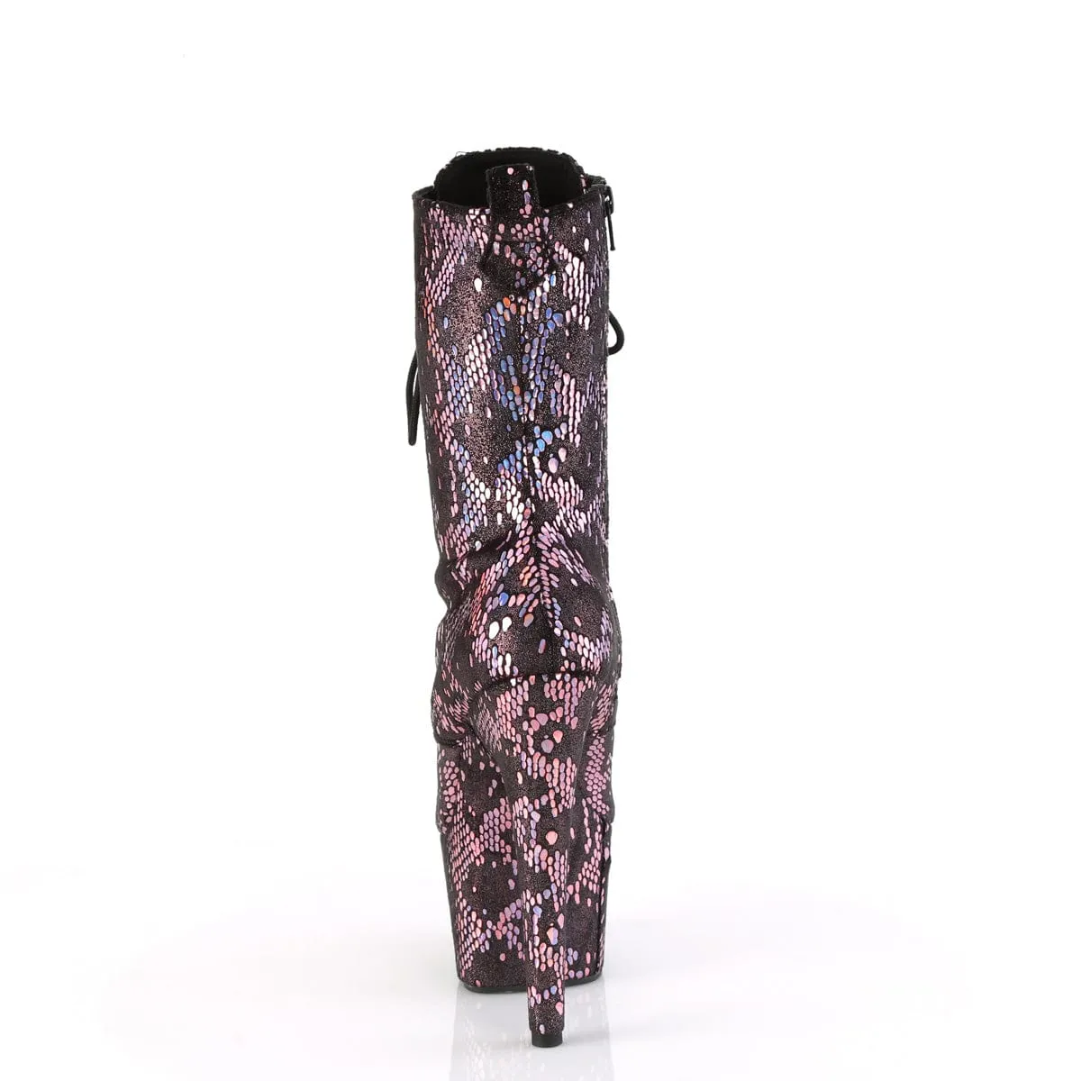 ADORE-1040S Platform  Baby Pink Metallic Hologram Snake Print Fabric