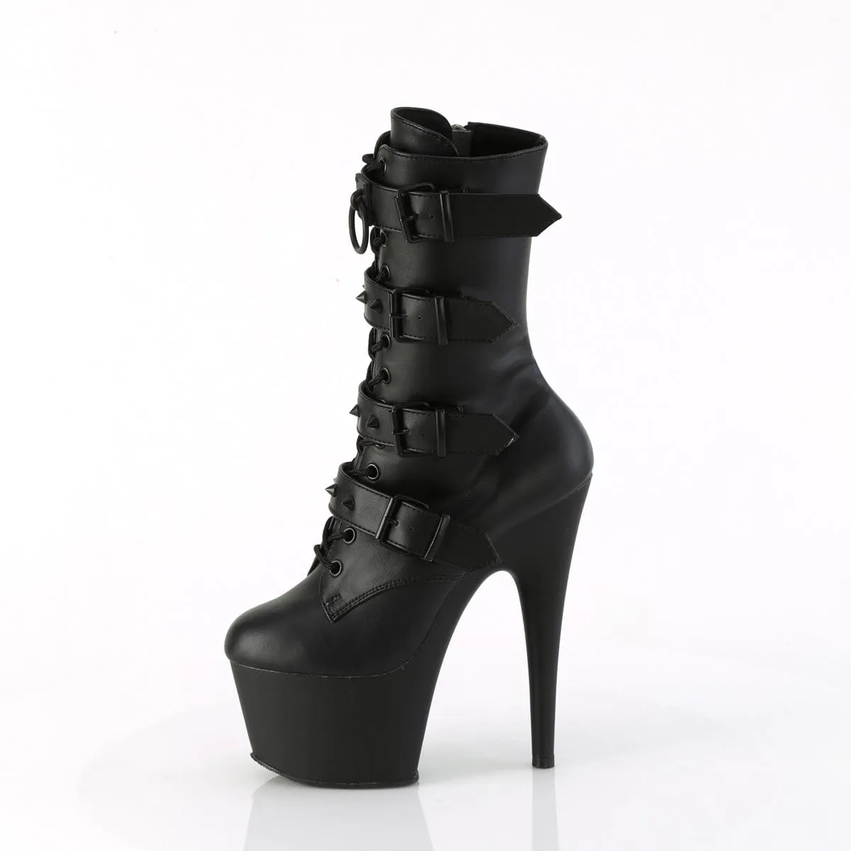 ADORE-1046 Black Faux Leather/Black Matte