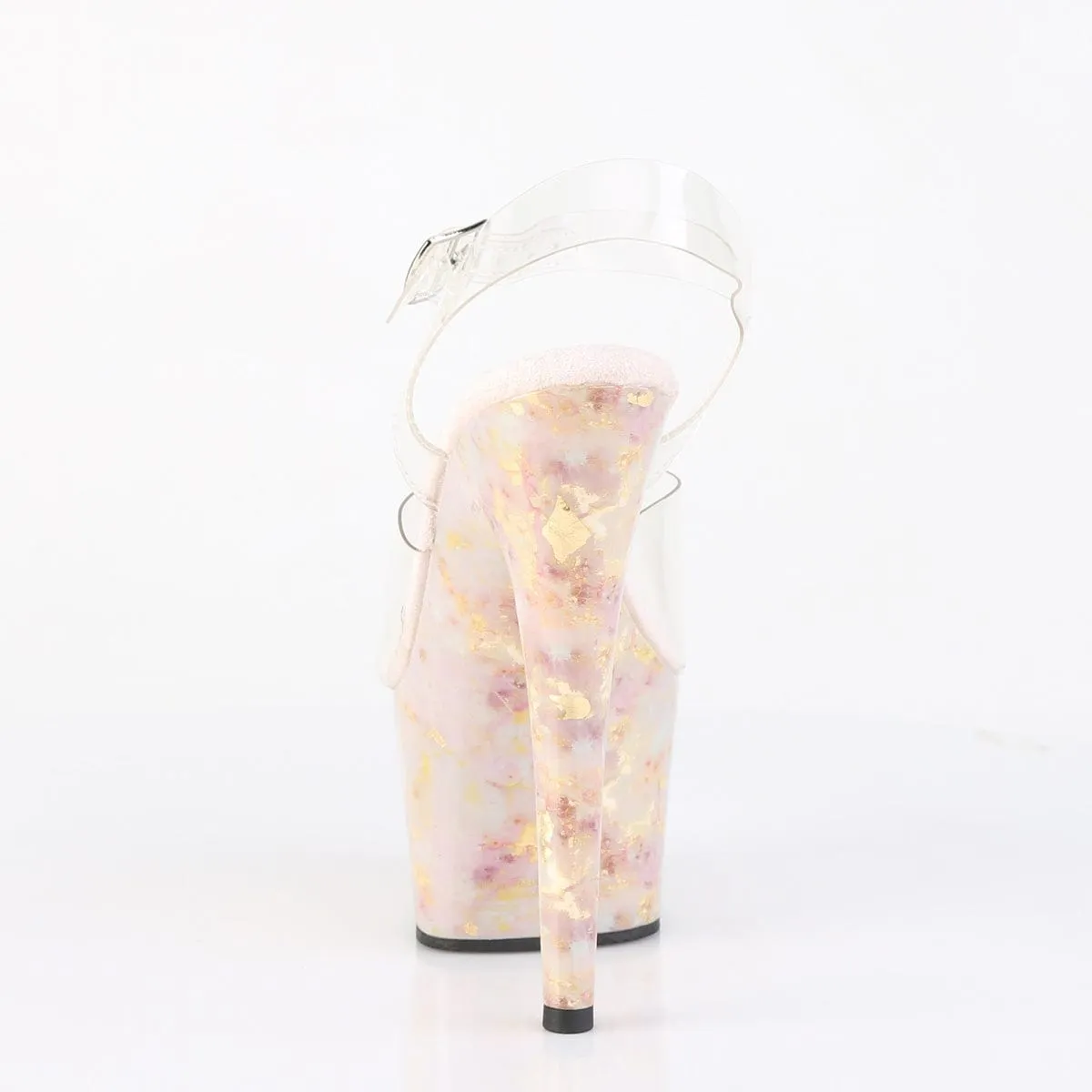 ADORE-708MB Clear/Blush-Gold Marble