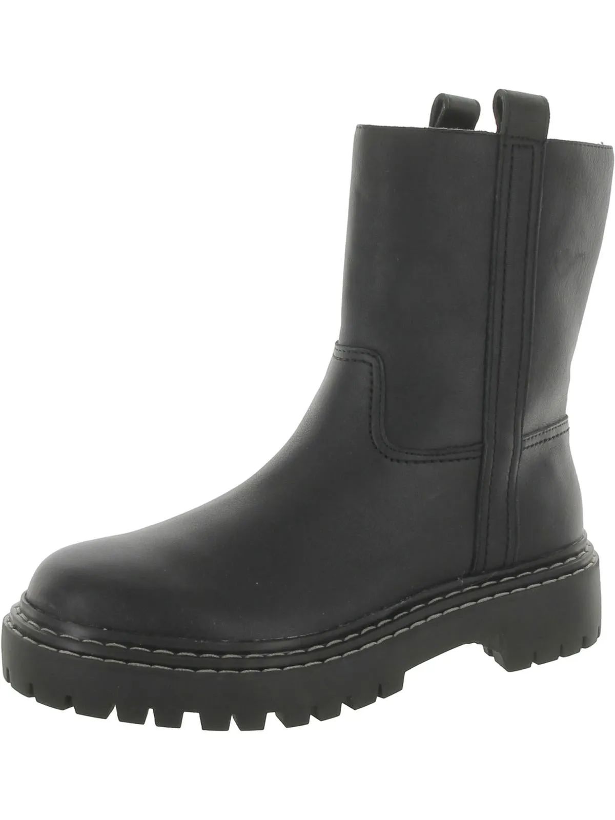 Adria Womens Leather Pull On Mid-Calf Boots