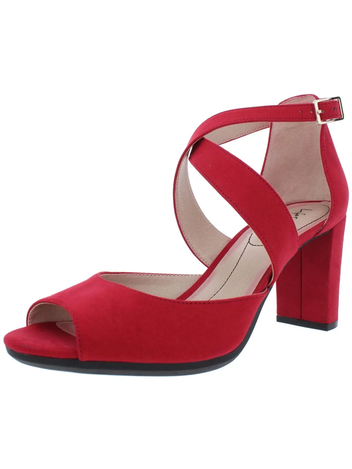 Allison Womens Faux Suede Ankle Strap Evening Sandals