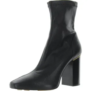 Ambre Womens Block Heel Leather Ankle Boots