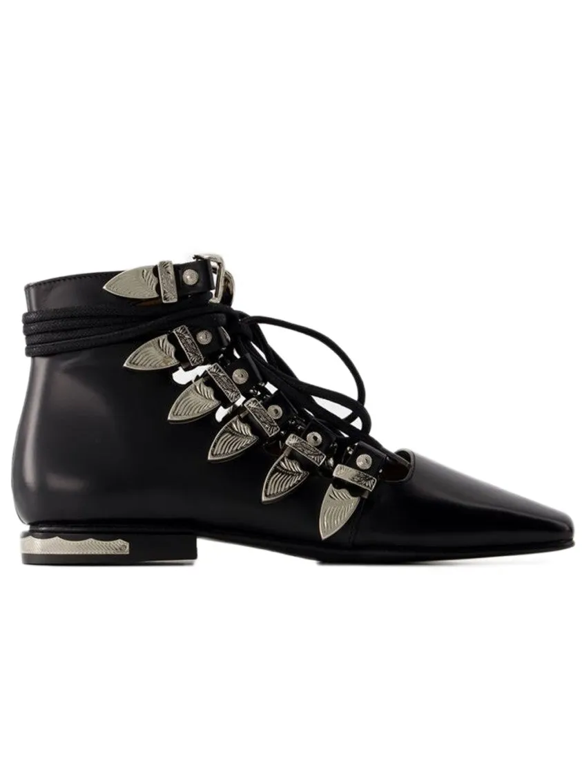 Ankle Boots - Leather - Black