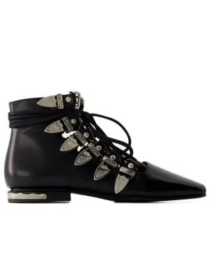 Ankle Boots - Leather - Black