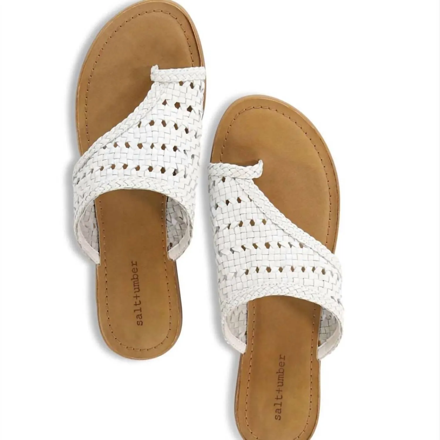 Athena Loop Woven Sandal In White