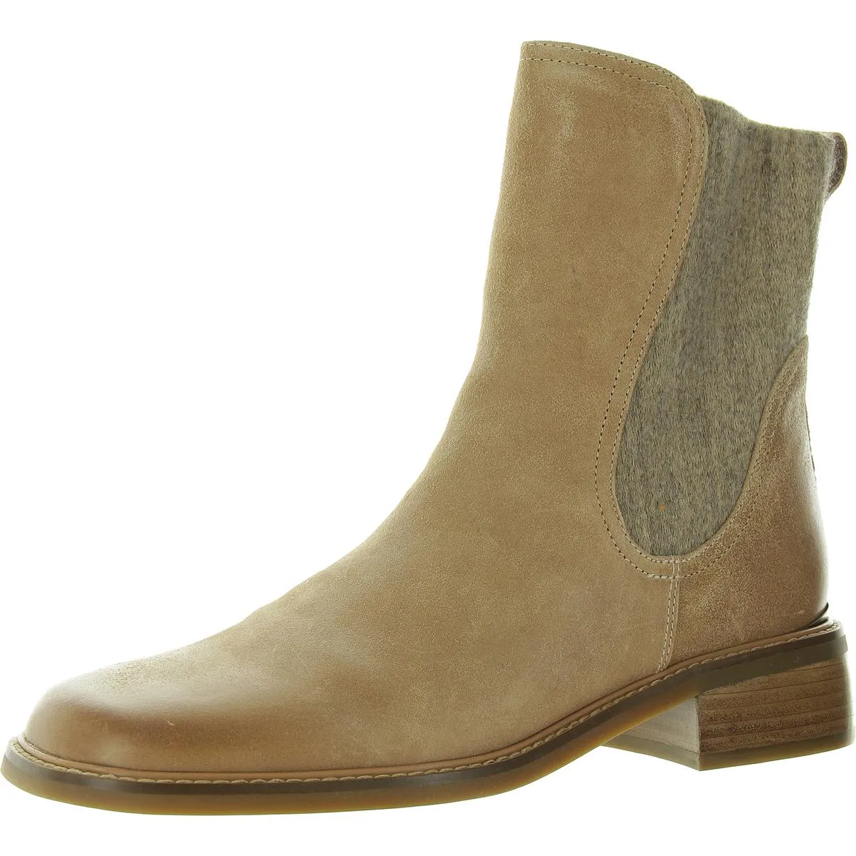 Autumn Womens Mixed Media Leather Mid-Calf Boots