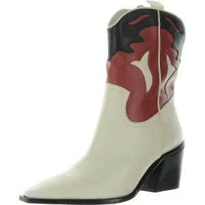 BALE Womens Embroidered Leather Cowboy, Western Boots