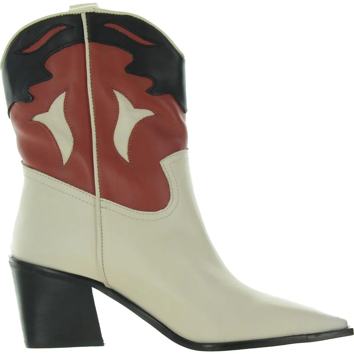BALE Womens Embroidered Leather Cowboy, Western Boots