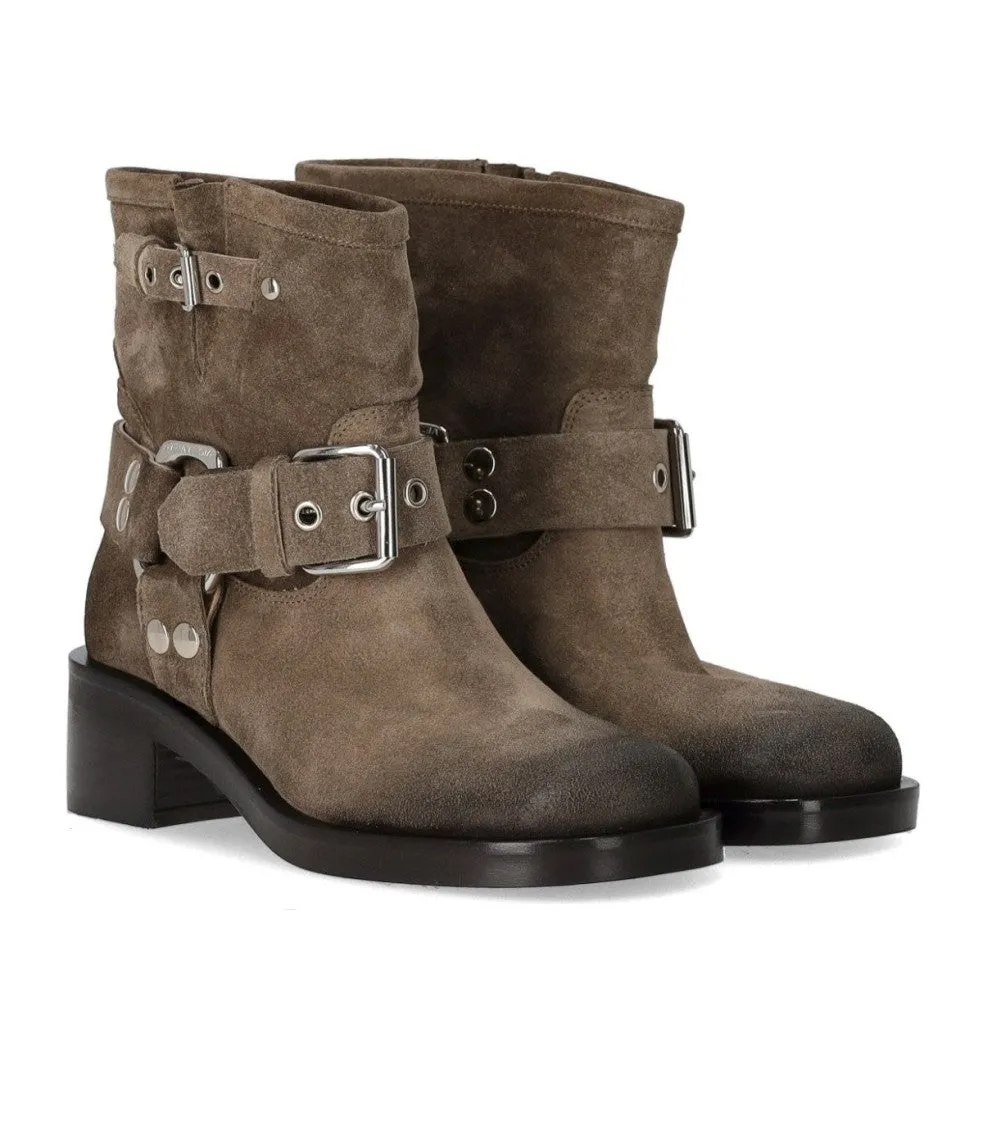 Beige Biker Boot