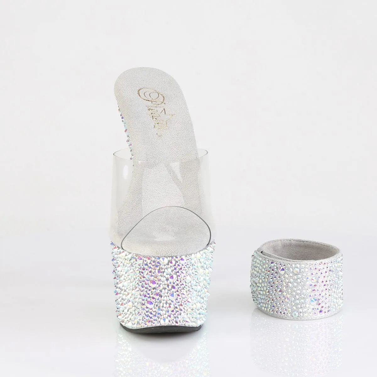BEJEWELED-712MS Clear/Silver AB RS Platform Heels