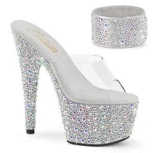 BEJEWELED-712MS Clear/Silver AB RS Platform Heels