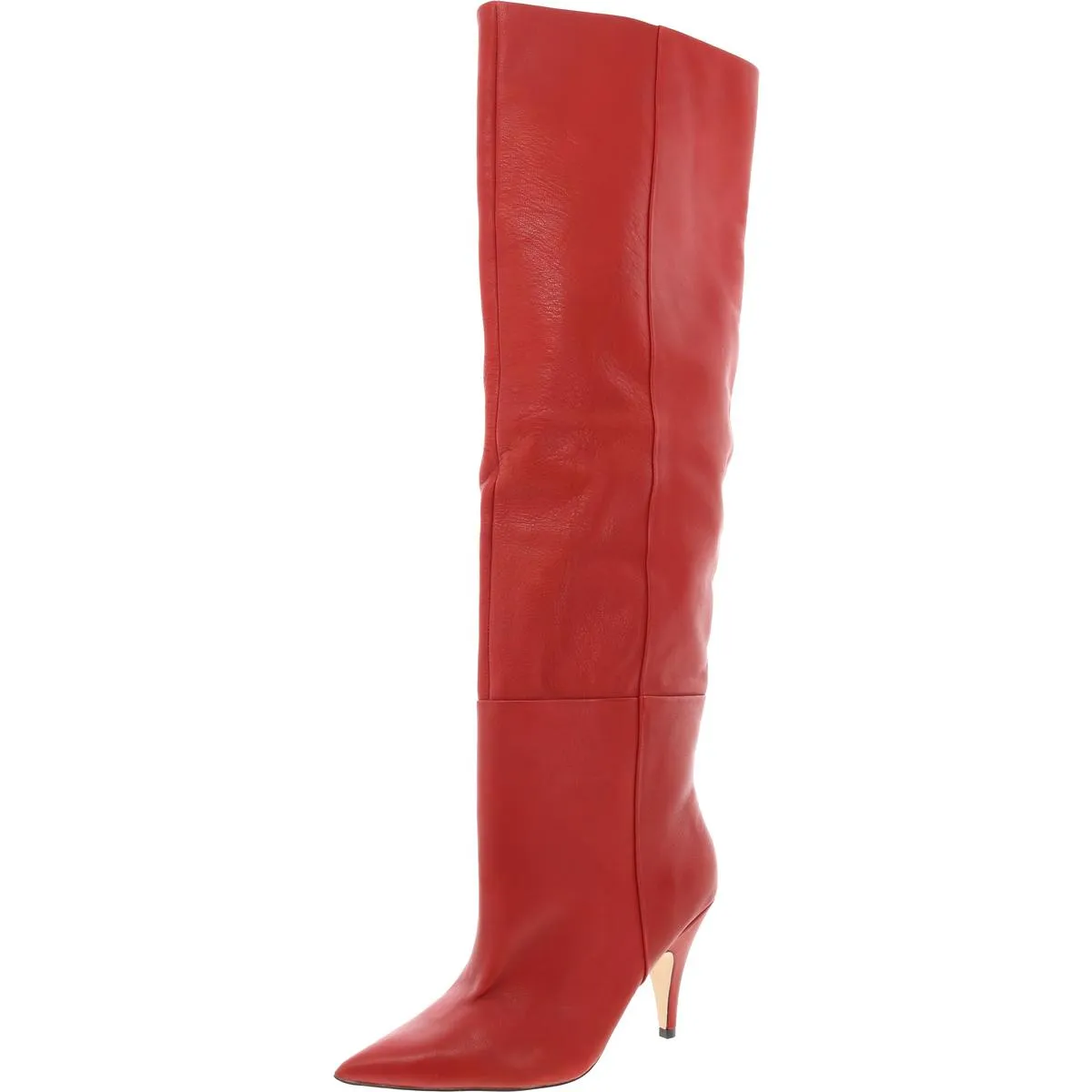 Bellamie Womens Leather Pointed Toe Over-The-Knee Boots