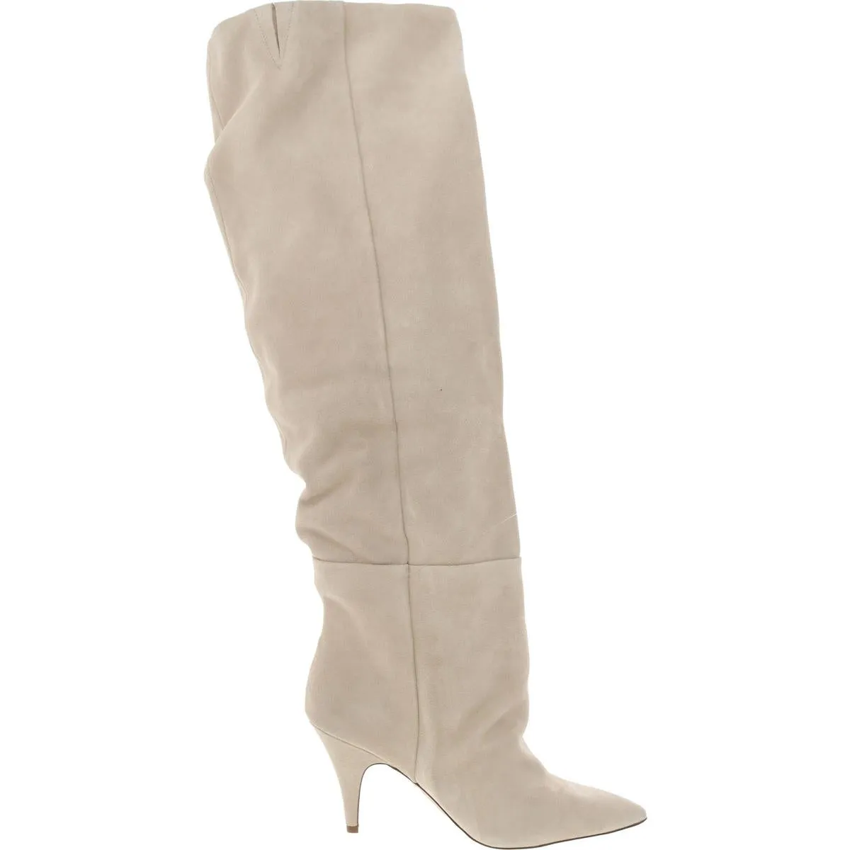 Bellamie Womens Leather Pointed Toe Over-The-Knee Boots