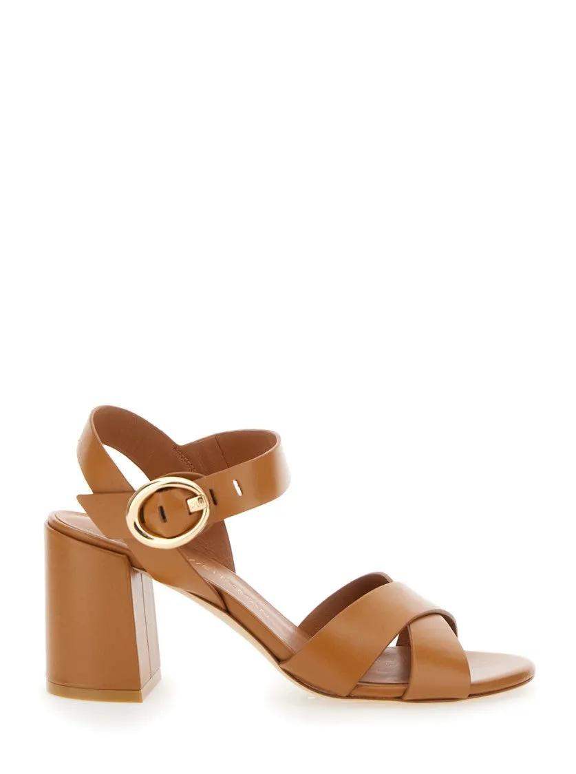 Benni Block' Brown Heeled Sandal With Open Toe