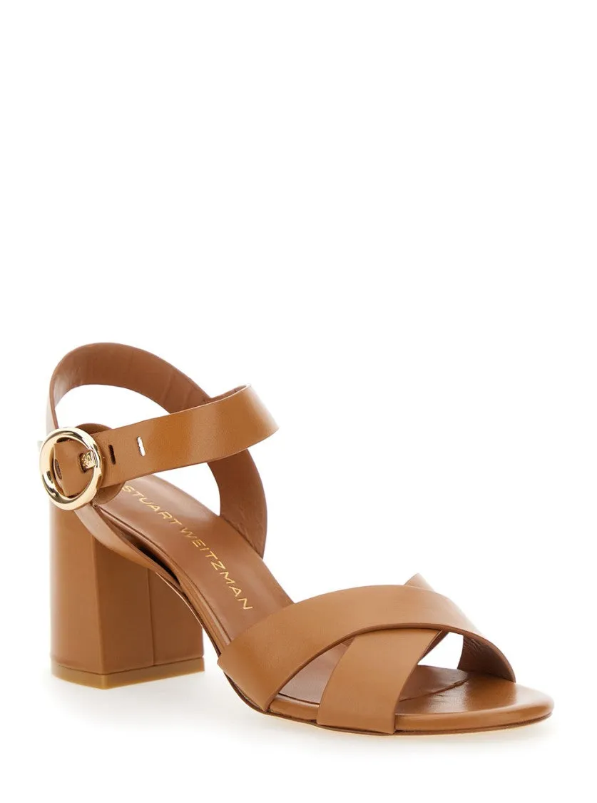Benni Block' Brown Heeled Sandal With Open Toe
