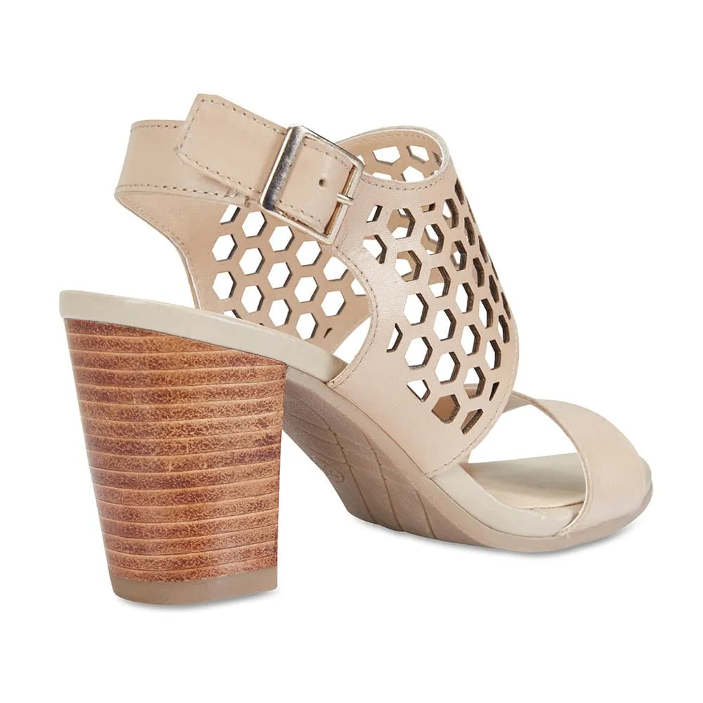 Benson Heel in Nude Leather