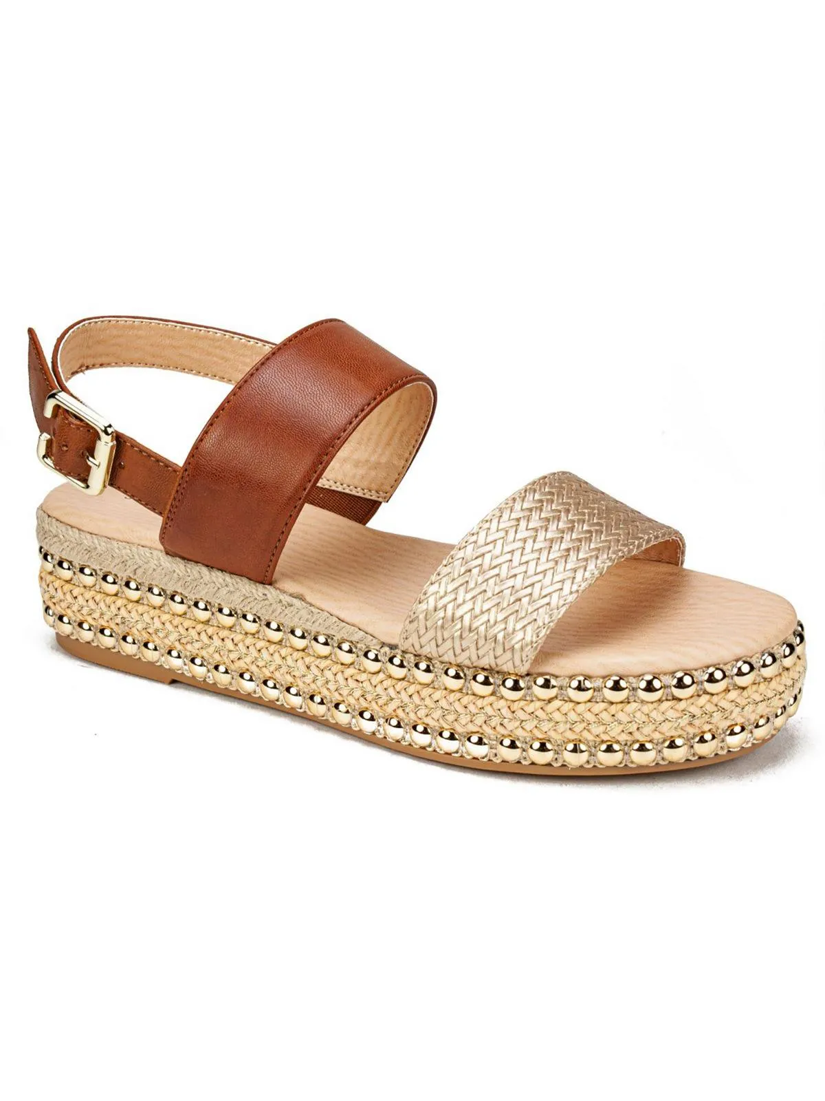 Berenice Womens Faux Leather Espadrille Slingback Sandals