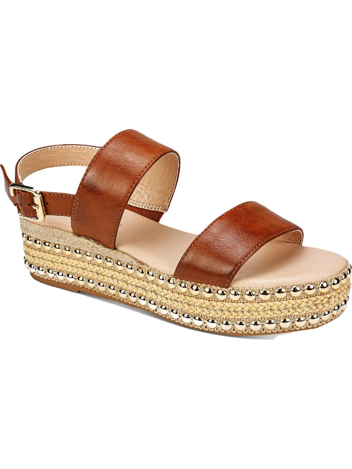 Berenice Womens Faux Leather Espadrille Slingback Sandals