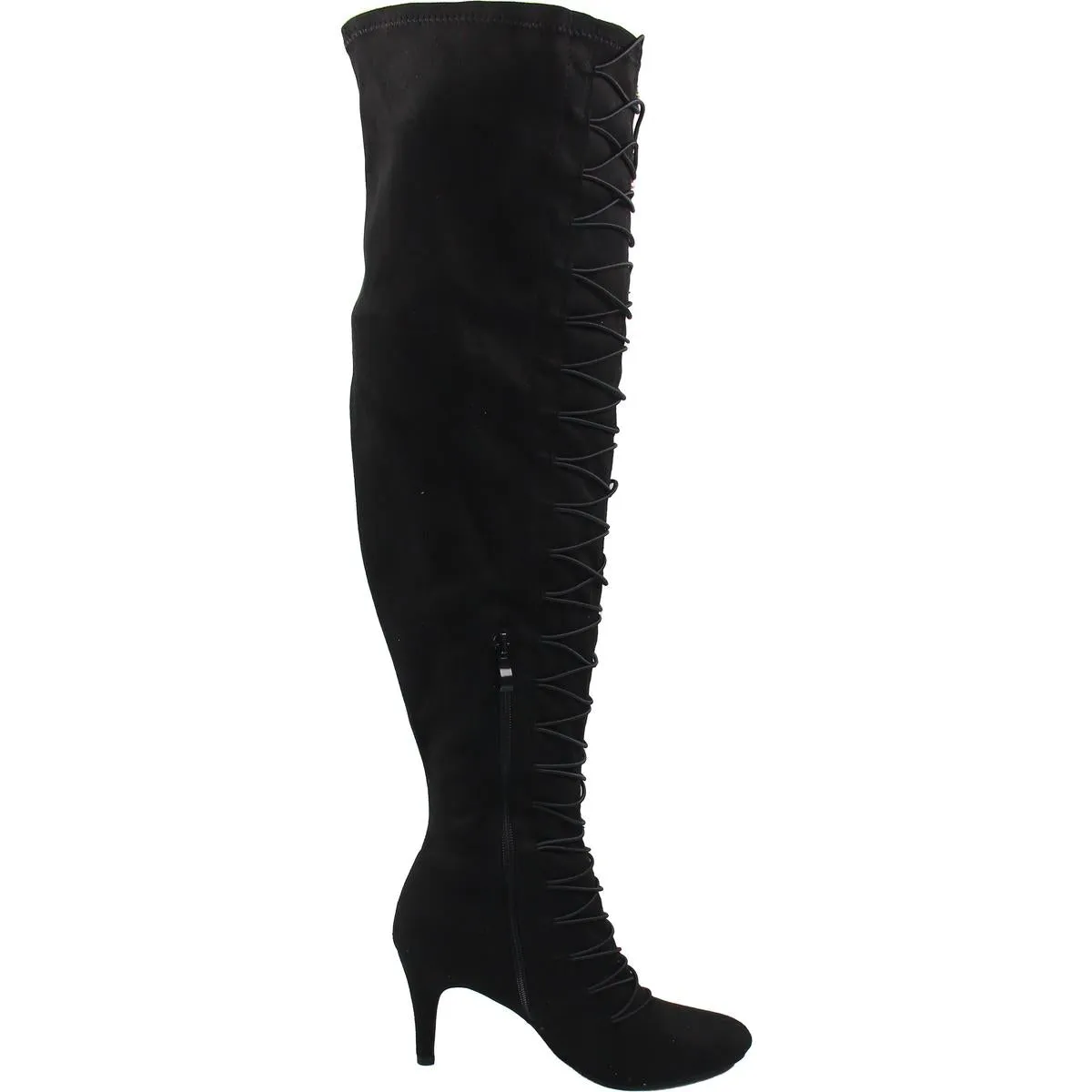 BHFO Womens Lace-Up Manmade Over-The-Knee Boots