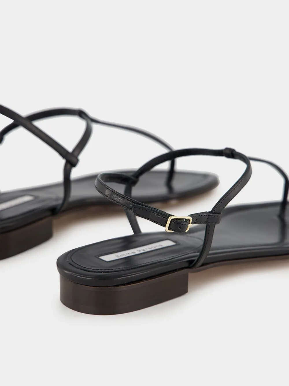 Black Calfskin Cecilia Sandals