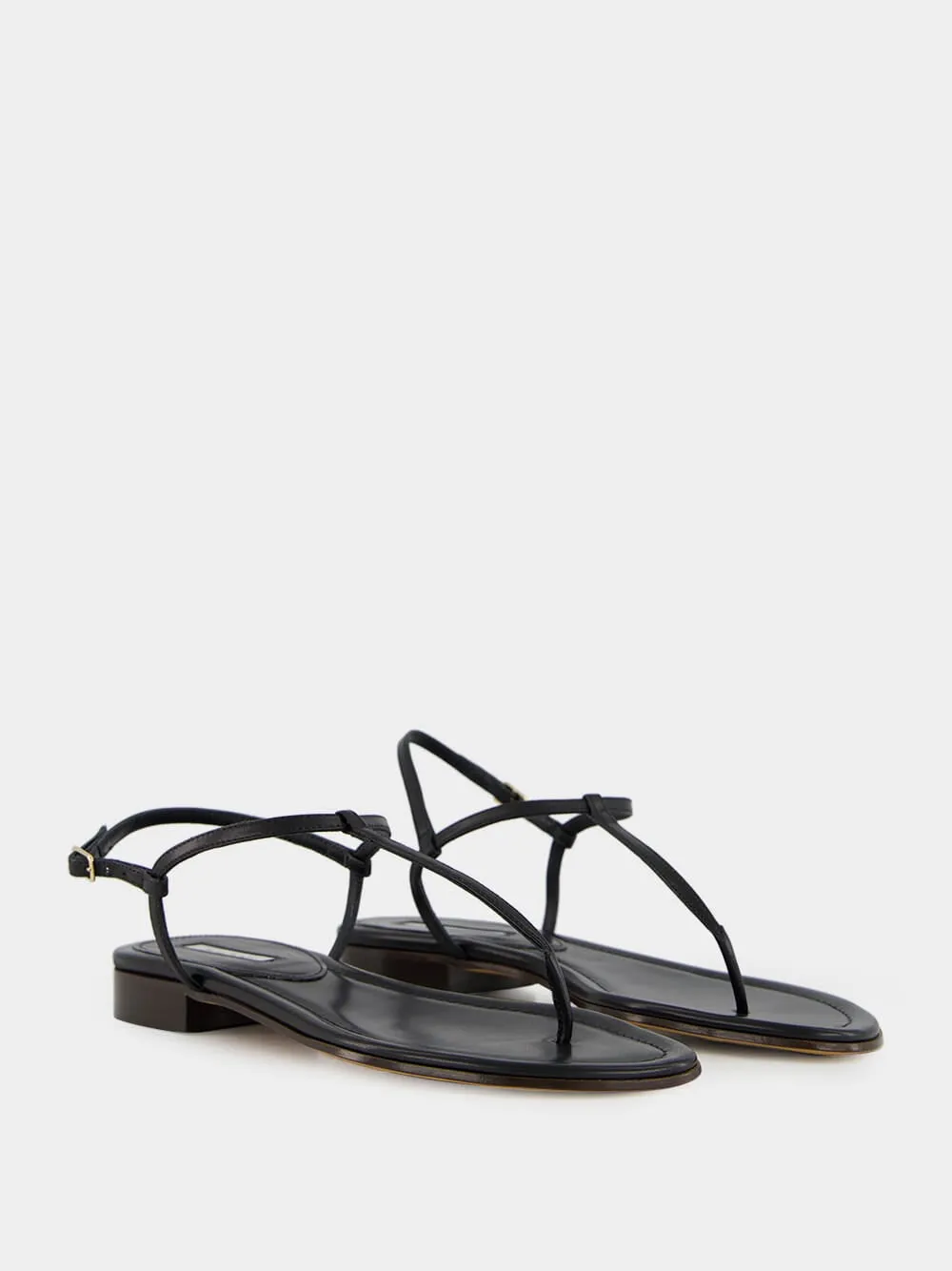Black Calfskin Cecilia Sandals
