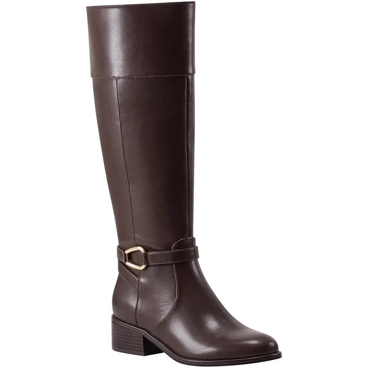 BNDENIE3 Womens Buckle Manmade Knee-High Boots