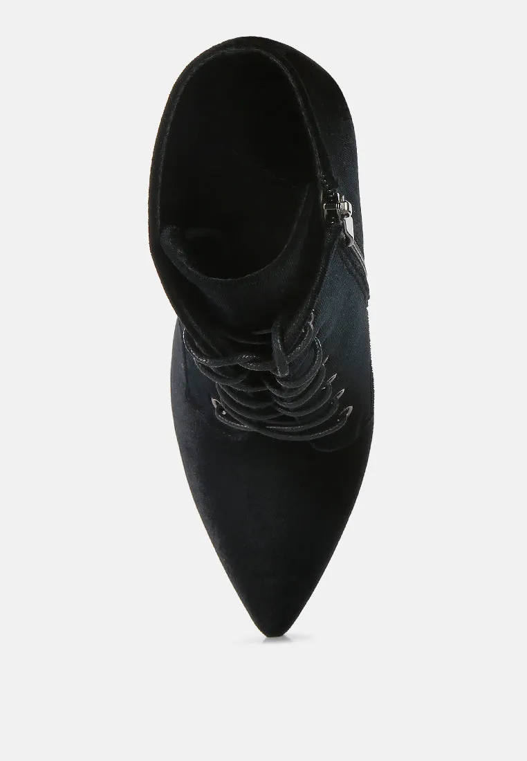 bornsta velvet high heeled velvet boots