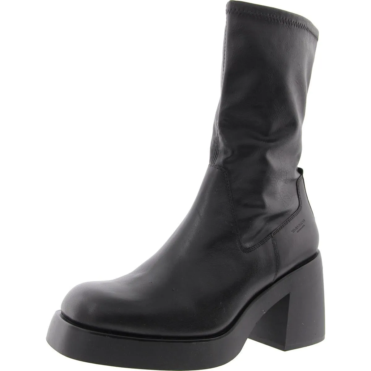 Brooke Womens Zipper Leather Mid-Calf Boots