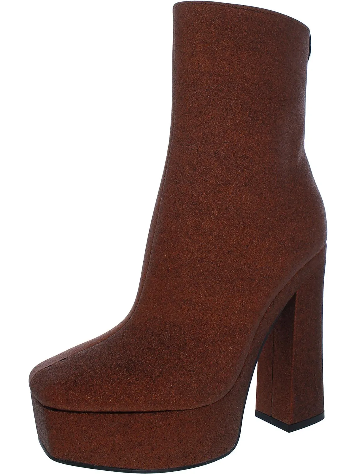 Byra Womens Patent Square Toe Mid-Calf Boots