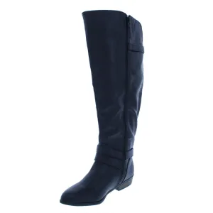 Carleigh Womens Wide Calf Faux Leather Riding Boots