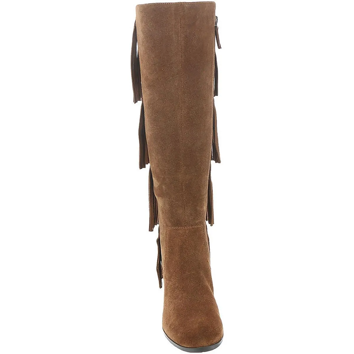 Cassie Womens Suede Fringe Knee-High Boots