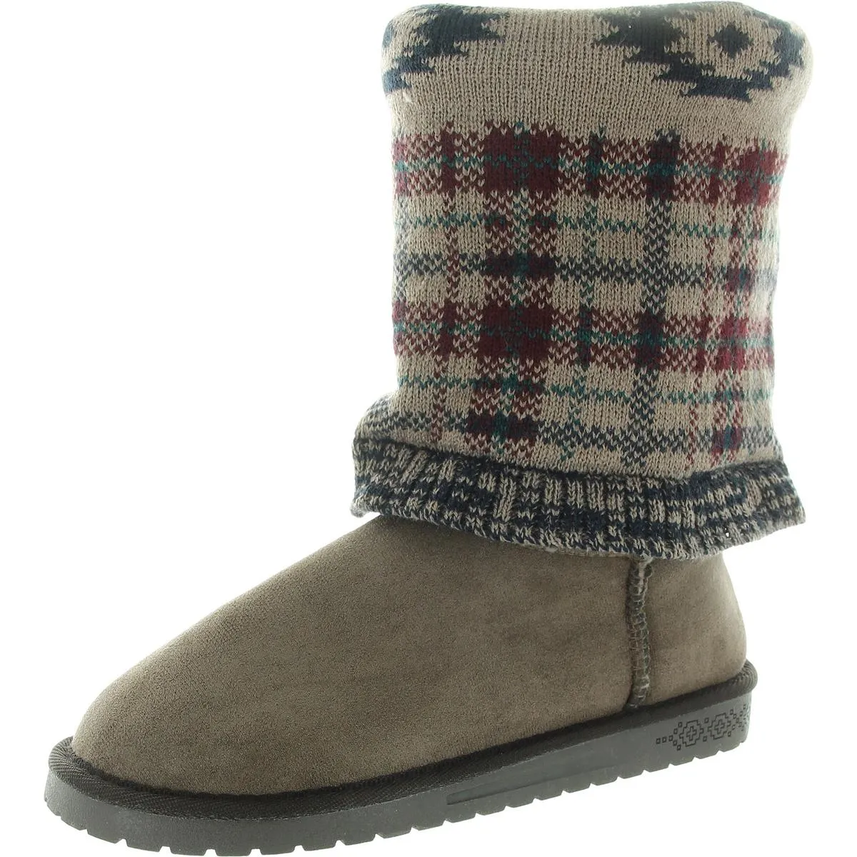 Cheryl Womens Knit Faux Suede Winter & Snow Boots