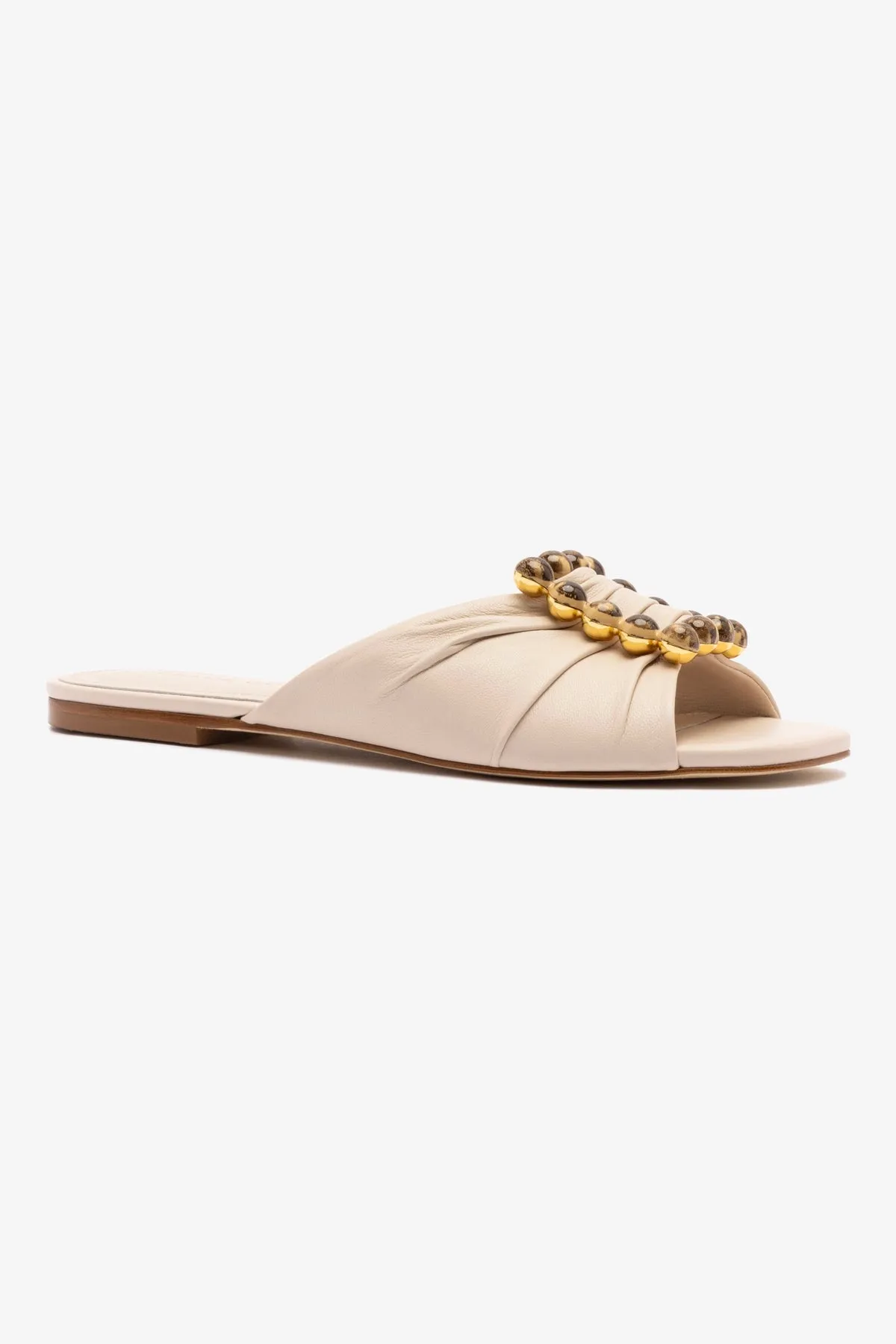 Chloe Gosselin by Larroud Nova Flat In Puff Cream Leather