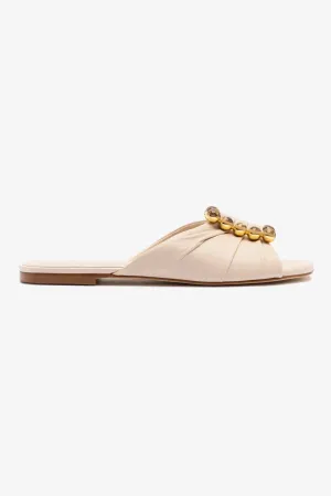 Chloe Gosselin by Larroud Nova Flat In Puff Cream Leather