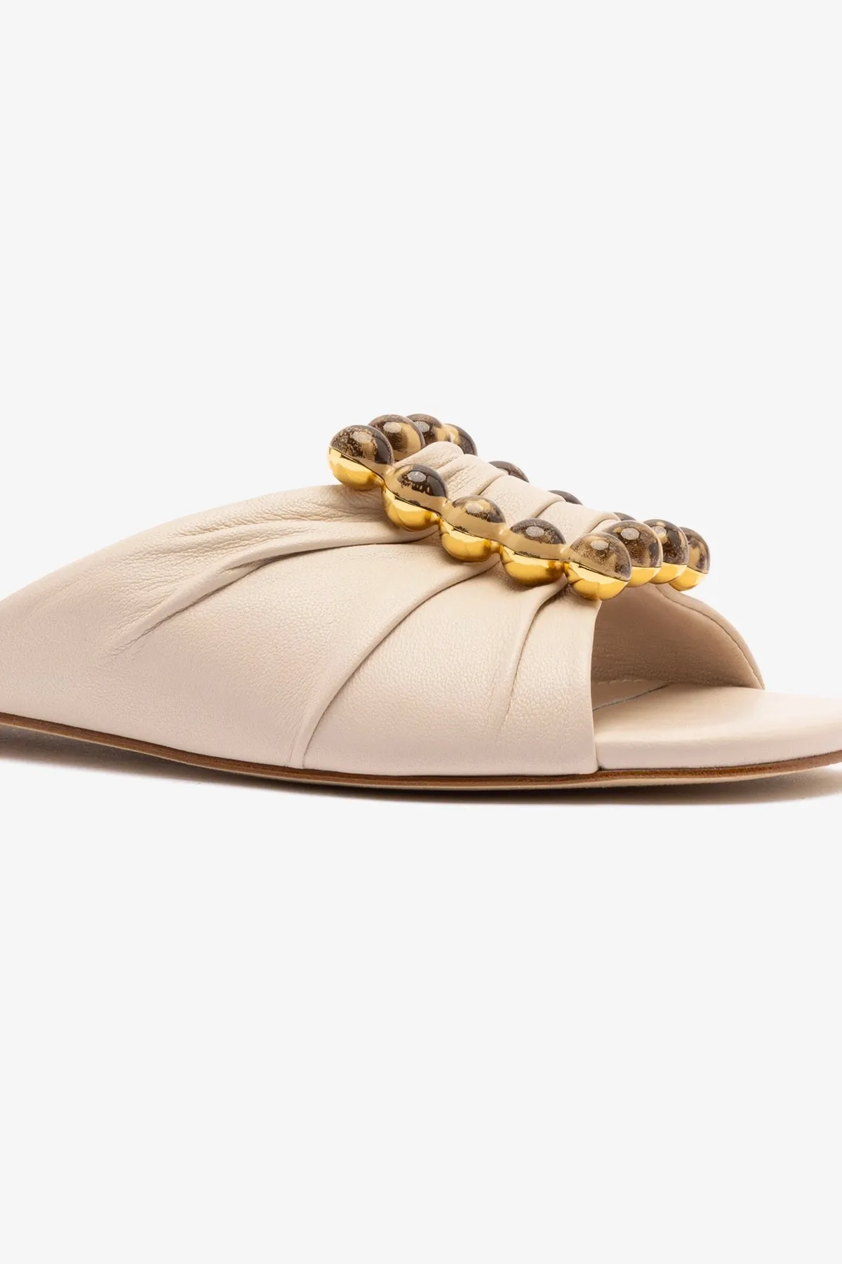 Chloe Gosselin by Larroud Nova Flat In Puff Cream Leather