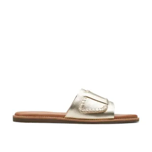 Clarks Maritime Mule in Gold Leather