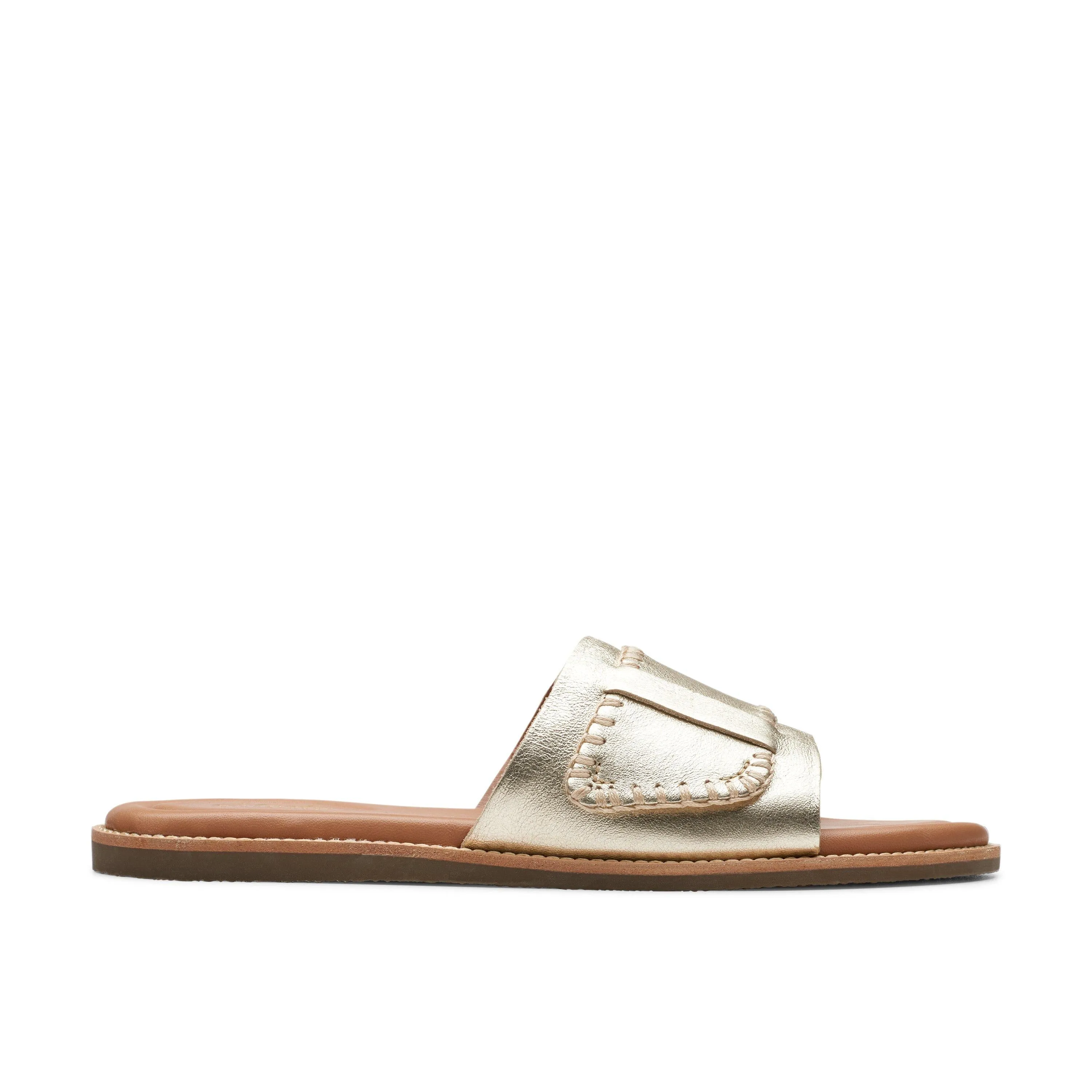 Clarks Maritime Mule in Gold Leather