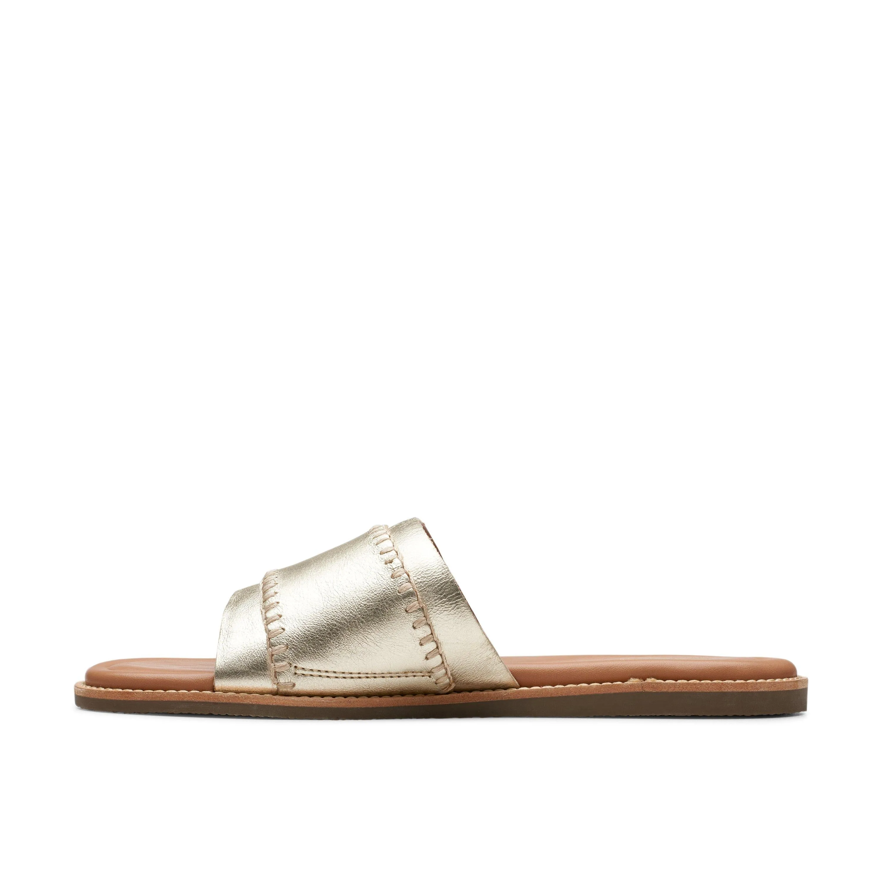 Clarks Maritime Mule in Gold Leather