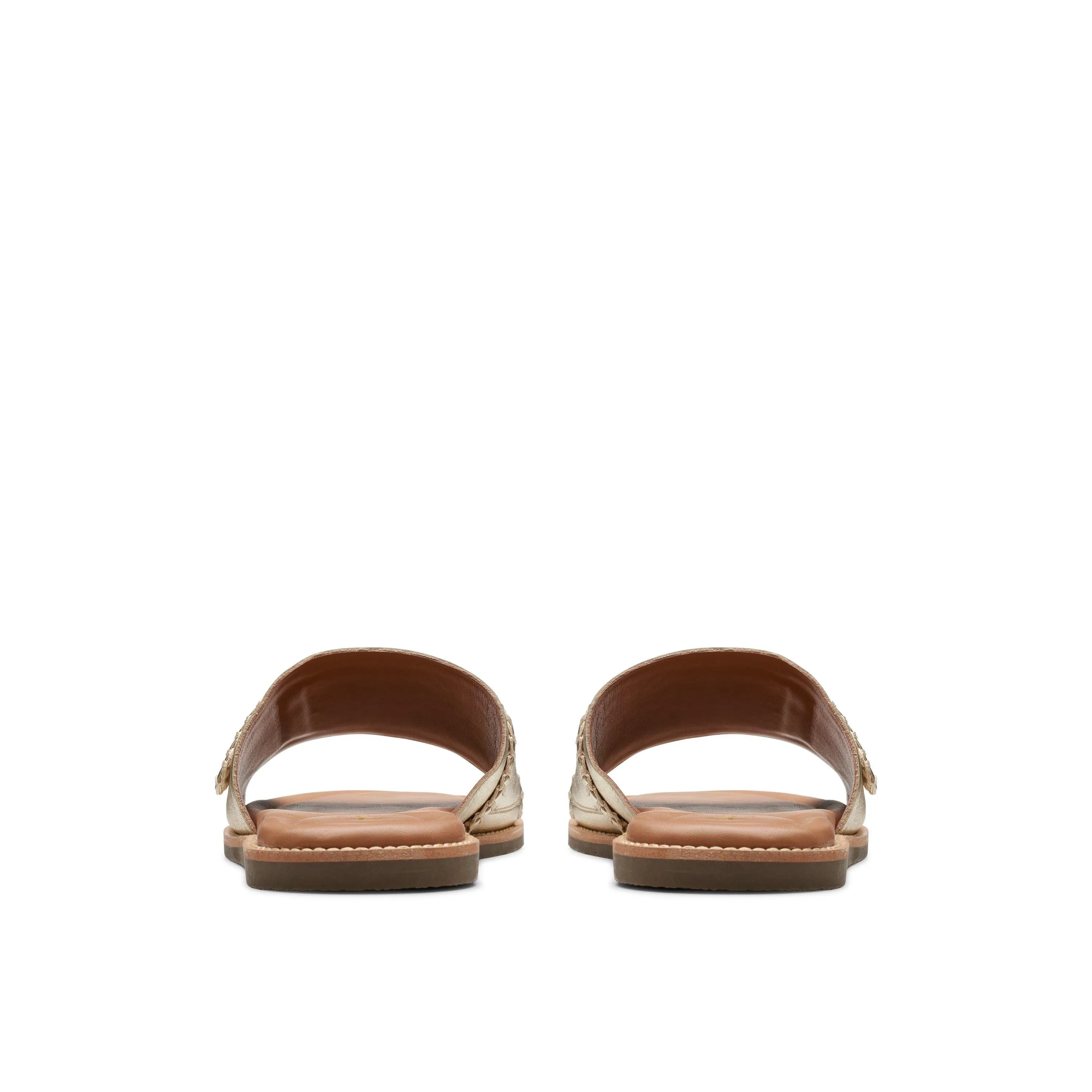 Clarks Maritime Mule in Gold Leather