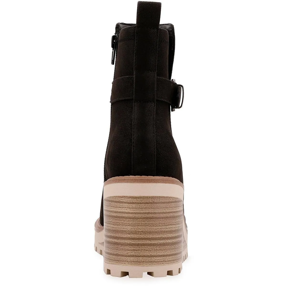 Cleste Womens Buckle Manmade Wedge Boots