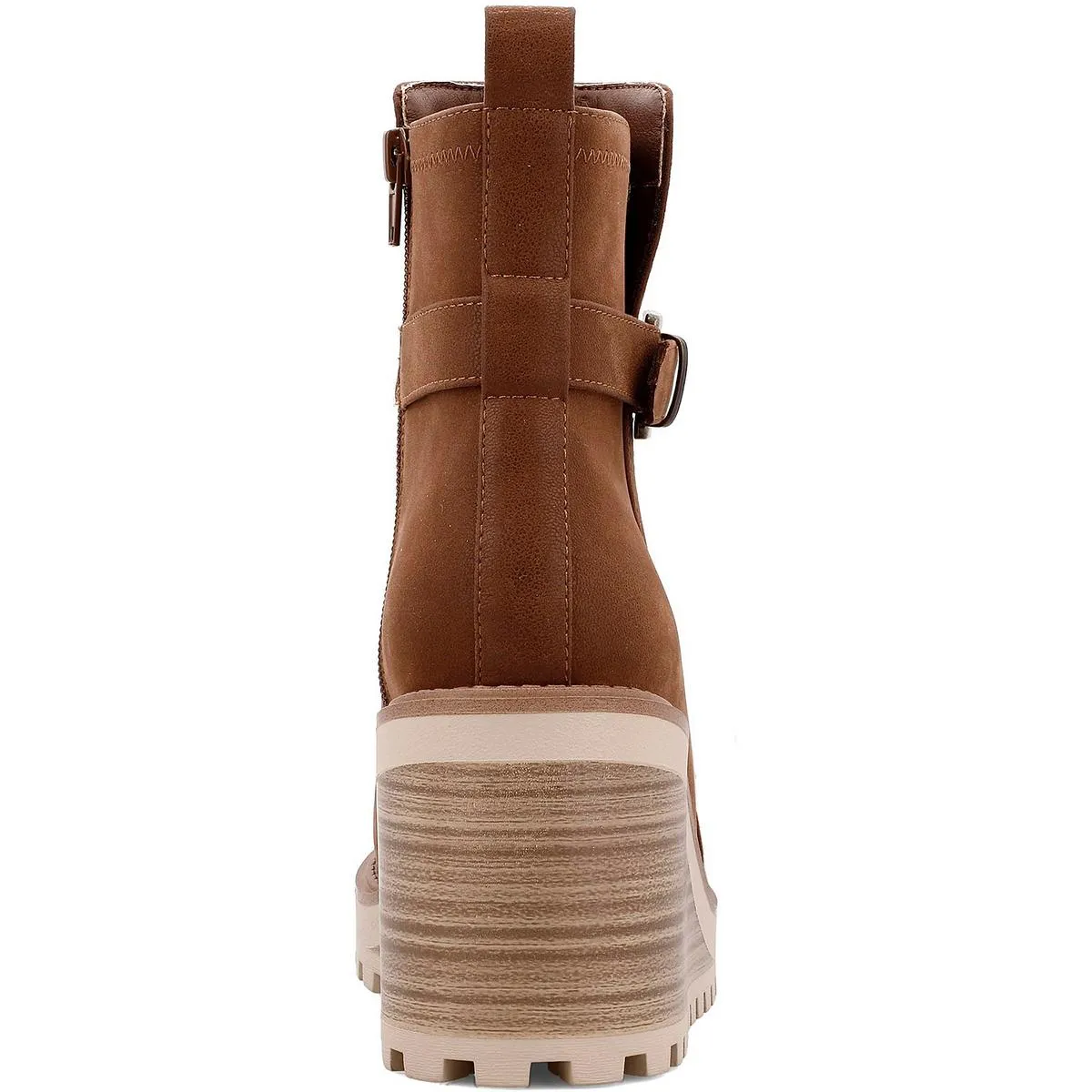 Cleste Womens Buckle Manmade Wedge Boots