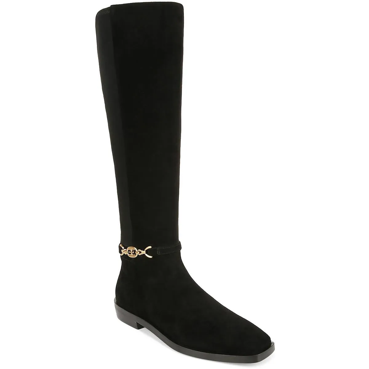 CLIVE Womens Leather Square toe Knee-High Boots