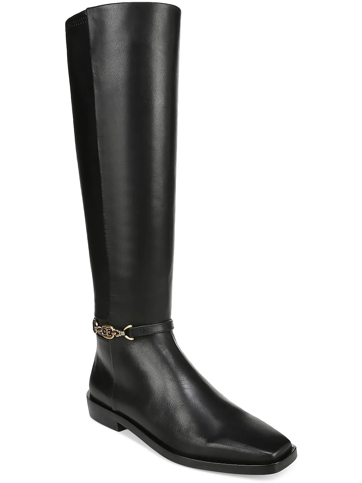 CLIVE Womens Leather Square toe Knee-High Boots