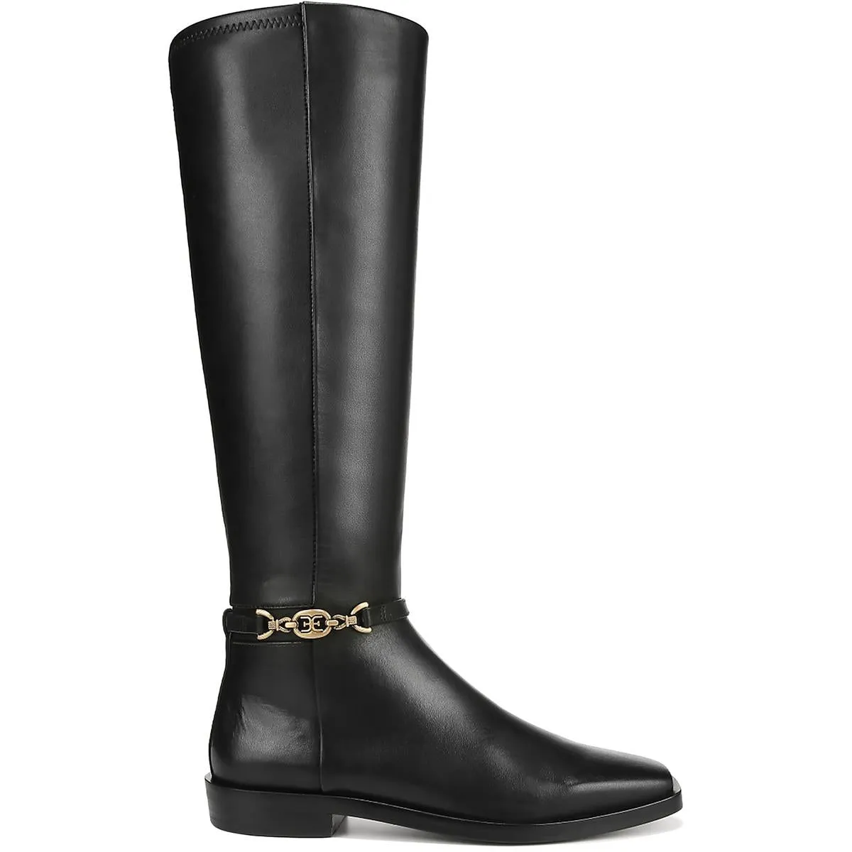 CLIVE Womens Leather Square toe Knee-High Boots