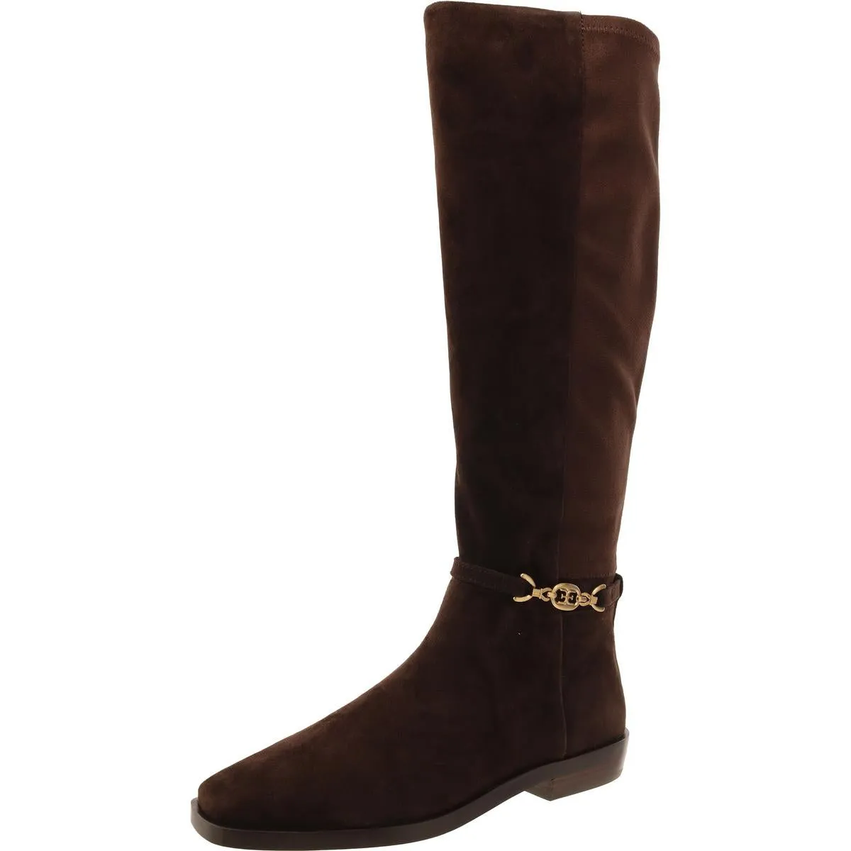 CLIVE Womens Leather Square toe Knee-High Boots