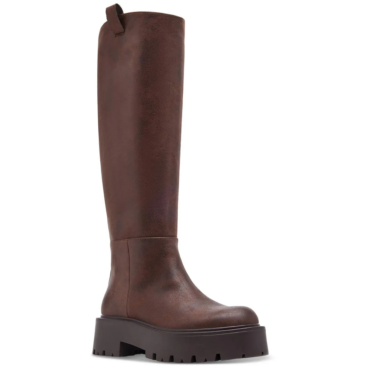 Crow WC Womens Distressed Faux Leather Knee-High Boots