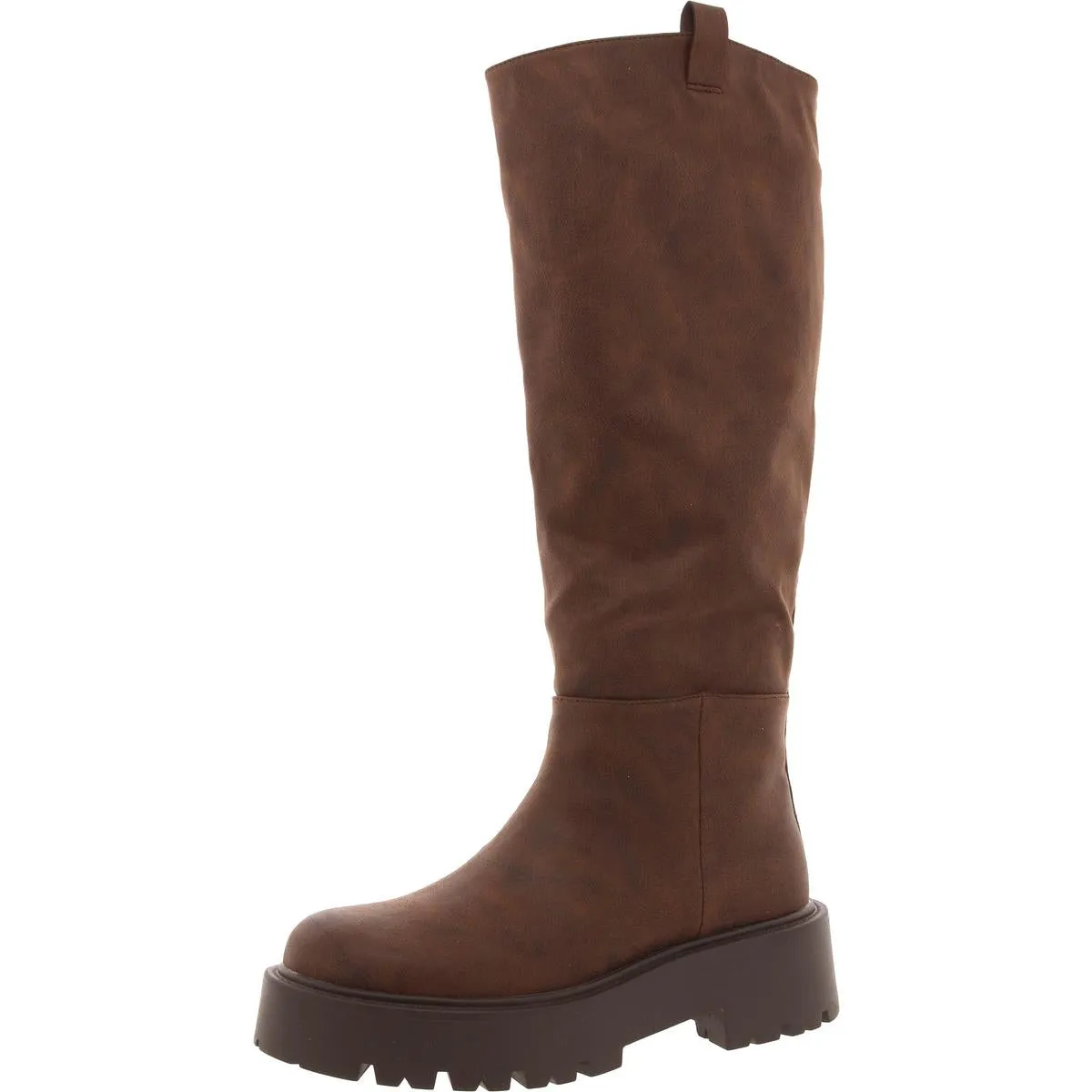 Crowww Womens Faux Leather Tall Knee-High Boots