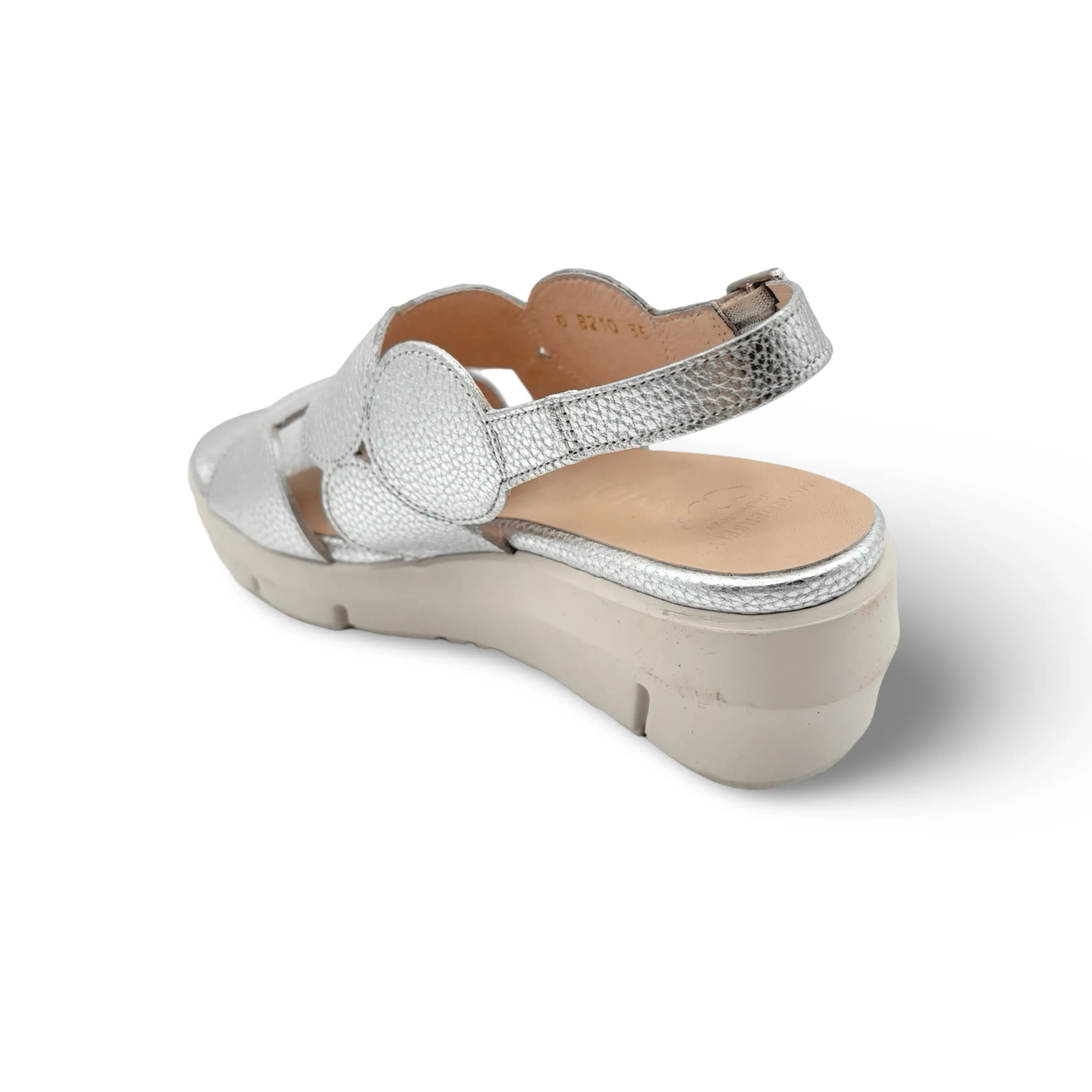 D8210 Silver Slingback Wedge Sandal